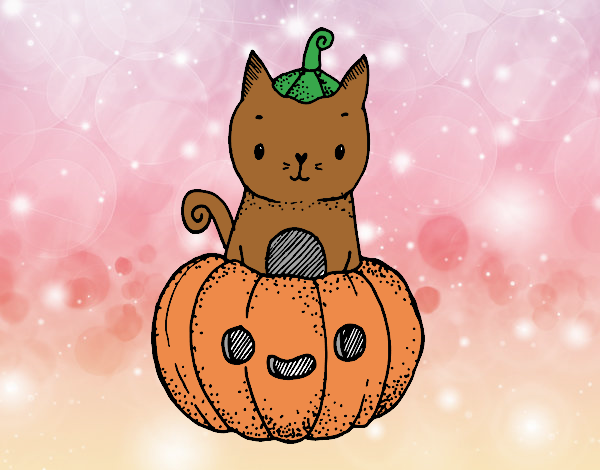 Un gatito de Halloween