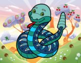 Una serpiente de cascabel