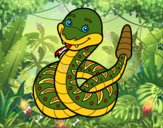 Una serpiente de cascabel