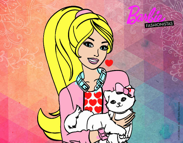 Barbie con su linda gatita