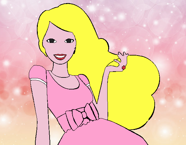 Barbie con su vestido con lazo