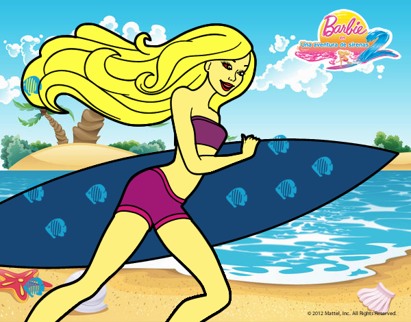 Barbie corre al agua