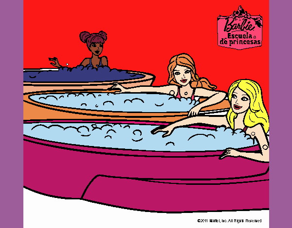 Barbie y sus amigas en el jacuzzi