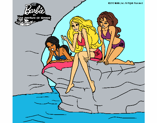 Barbie y sus amigas sentadas