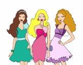 Barbie y sus amigas vestidas de fiesta