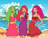 Barbie y sus amigas vestidas de fiesta