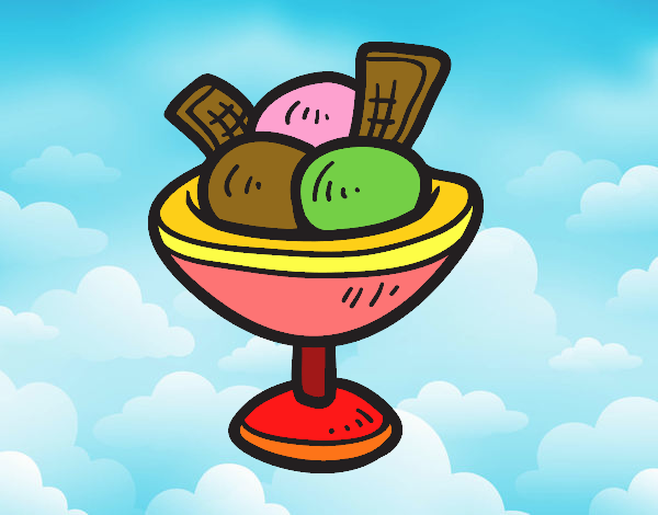 Copa con tres bolas de helado