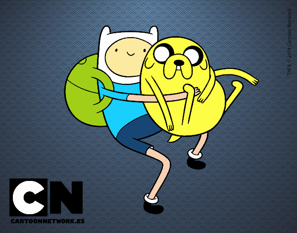 Finn y Jake abrazados