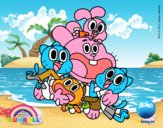 Gumball y amigos contentos