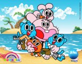 Gumball y amigos contentos