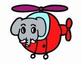 Helióptero con elefante