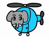 Helióptero con elefante