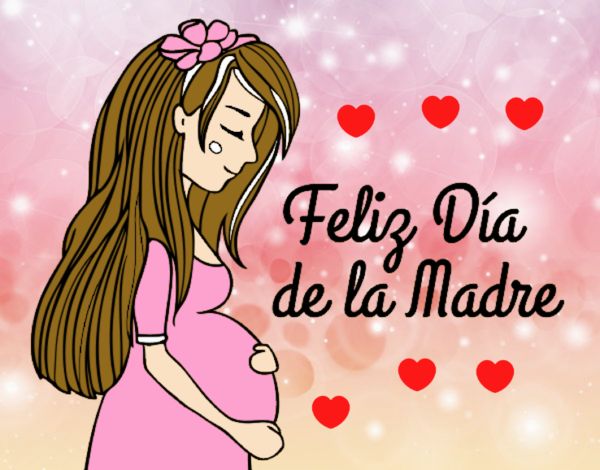 Mamá embarazada en el día de la madre