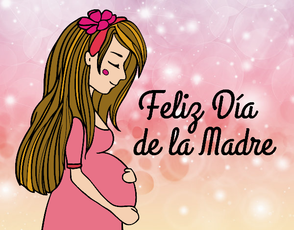 Mamá embarazada en el día de la madre