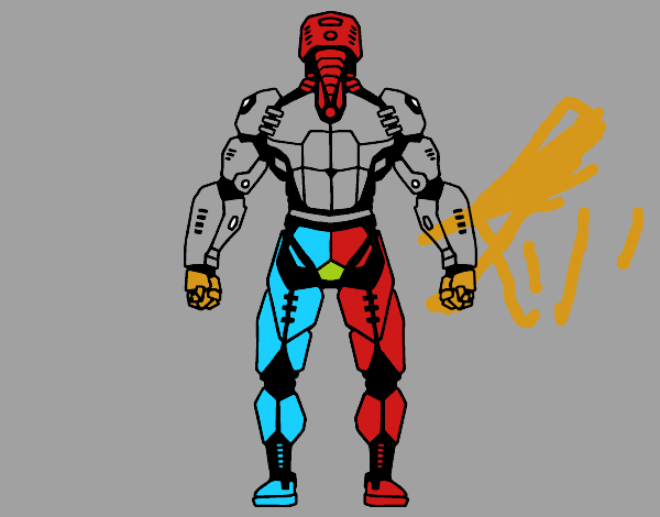 Robot luchador de espaldas