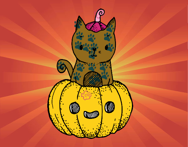 Un gatito de Halloween