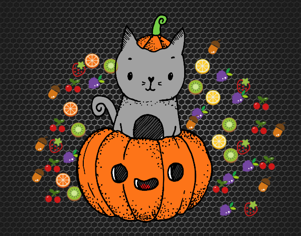 Un gatito de Halloween