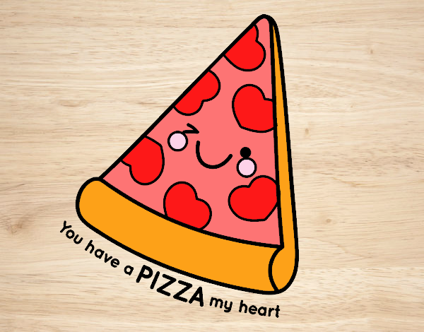 tu corazón tiene mi corazón en forma de pizza