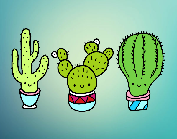 Dibujo De Mini Cactus Pintado Por En Dibujos Net El D A A Las Imprime