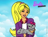 Barbie con su linda gatita