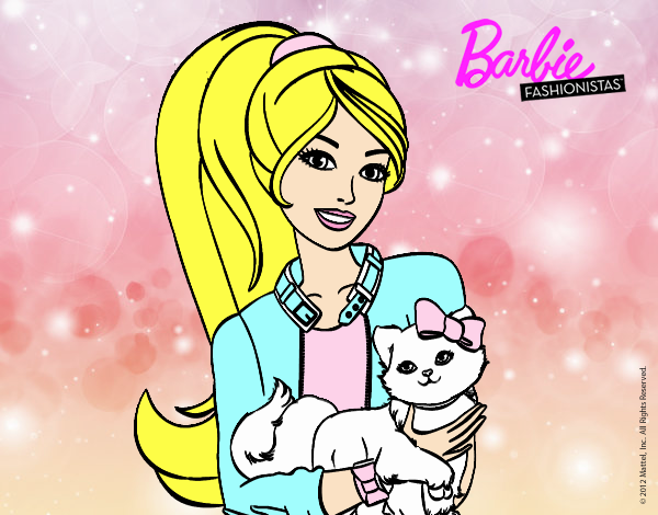 Barbie con su linda gatita