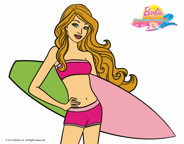 Barbie con tabla de surf