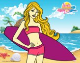 Barbie con tabla de surf