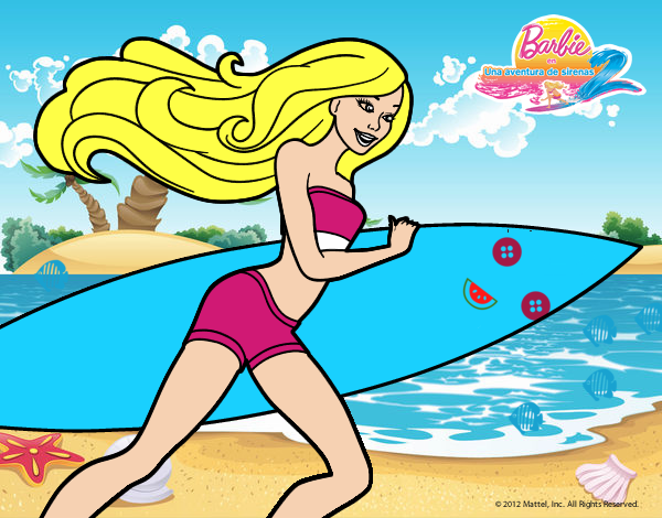 Barbie corre al agua