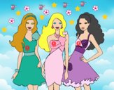 Barbie y sus amigas vestidas de fiesta