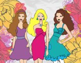 Barbie y sus amigas vestidas de fiesta