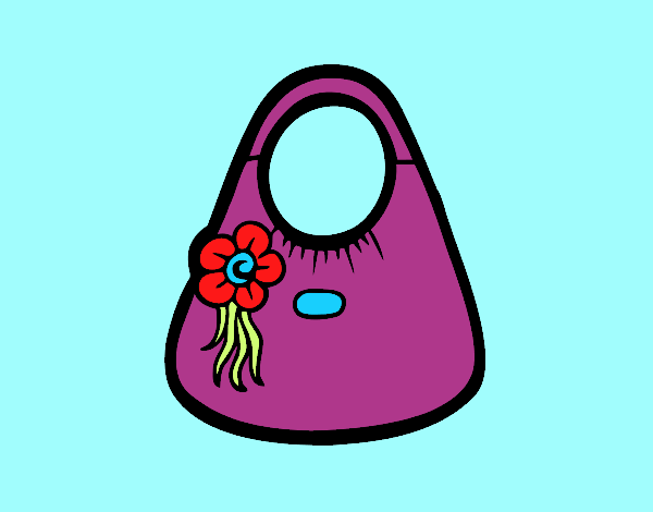 Bolso de asas con flor