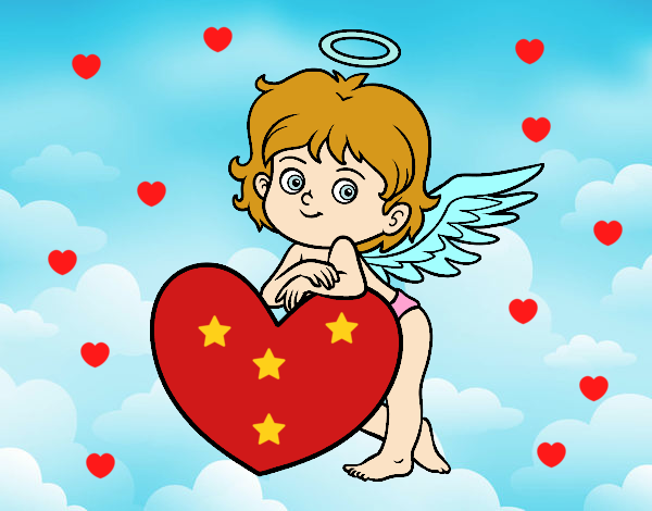 Cupido y un corazón