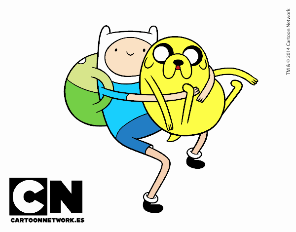 Finn y Jake abrazados