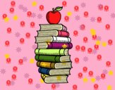 Libros y manzana