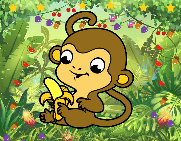 Monito con plátano