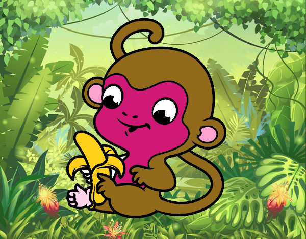 Monito con plátano