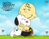 Snoopy y Carlitos abrazados