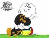 Snoopy y Carlitos abrazados