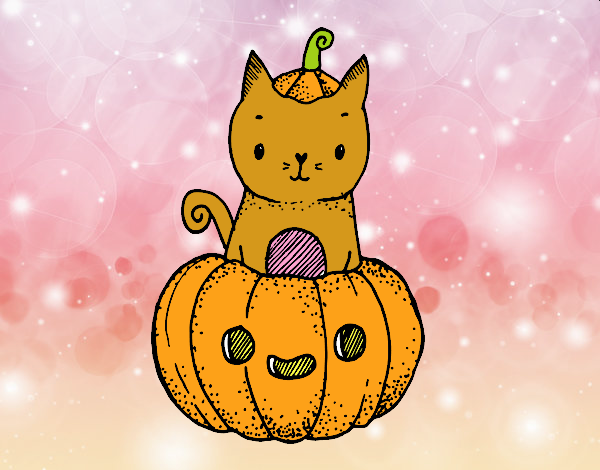 Un gatito de Halloween