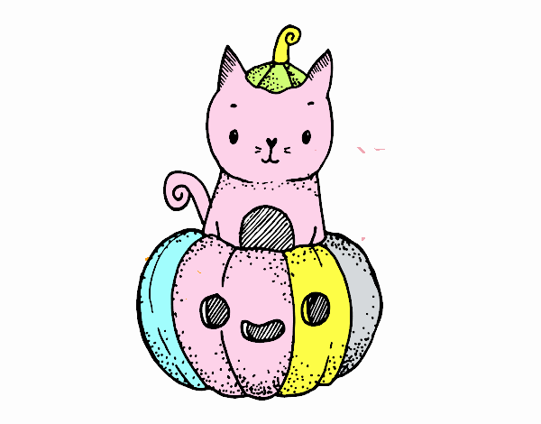 Un gatito de Halloween