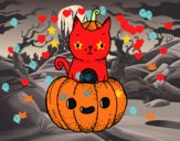 Un gatito de Halloween