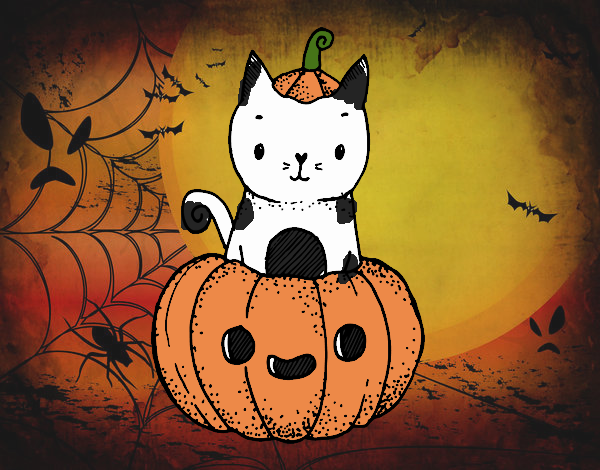 Un gatito de Halloween