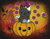 Un gatito de Halloween