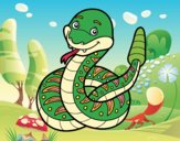 Una serpiente de cascabel