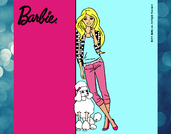 Barbie con cazadora de cuadros