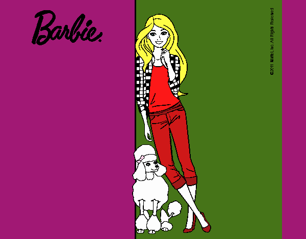 Barbie con cazadora de cuadros