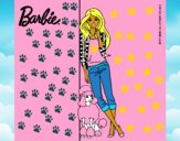 Barbie con cazadora de cuadros