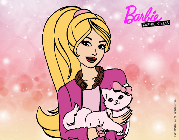 Barbie con su linda gatita