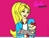 Barbie con su linda gatita