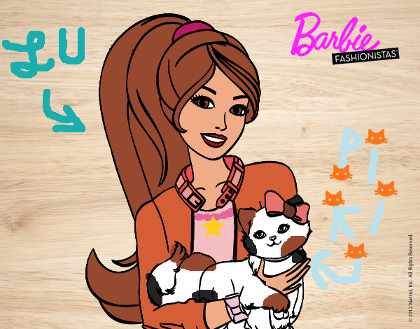 Barbie con su linda gatita